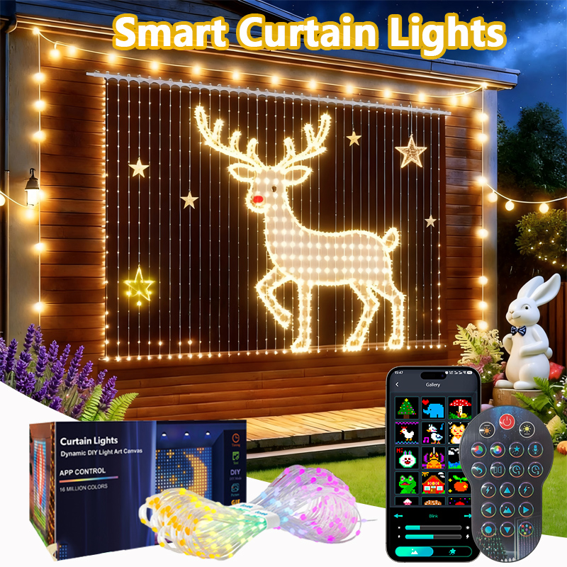 Xmas Outdoor Lighting Decorations - Akıllı Perde Işıkları Perde Şerit Işıkları