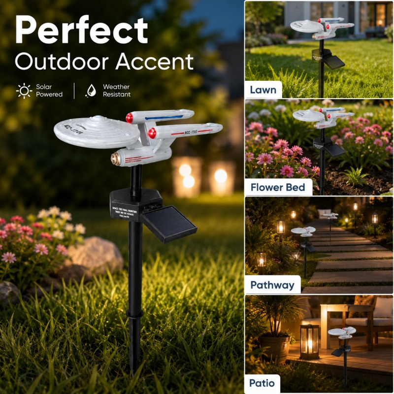 Outdoor Lighting Under Pergola - Star Trek USS Enterprise Solar Bahçe