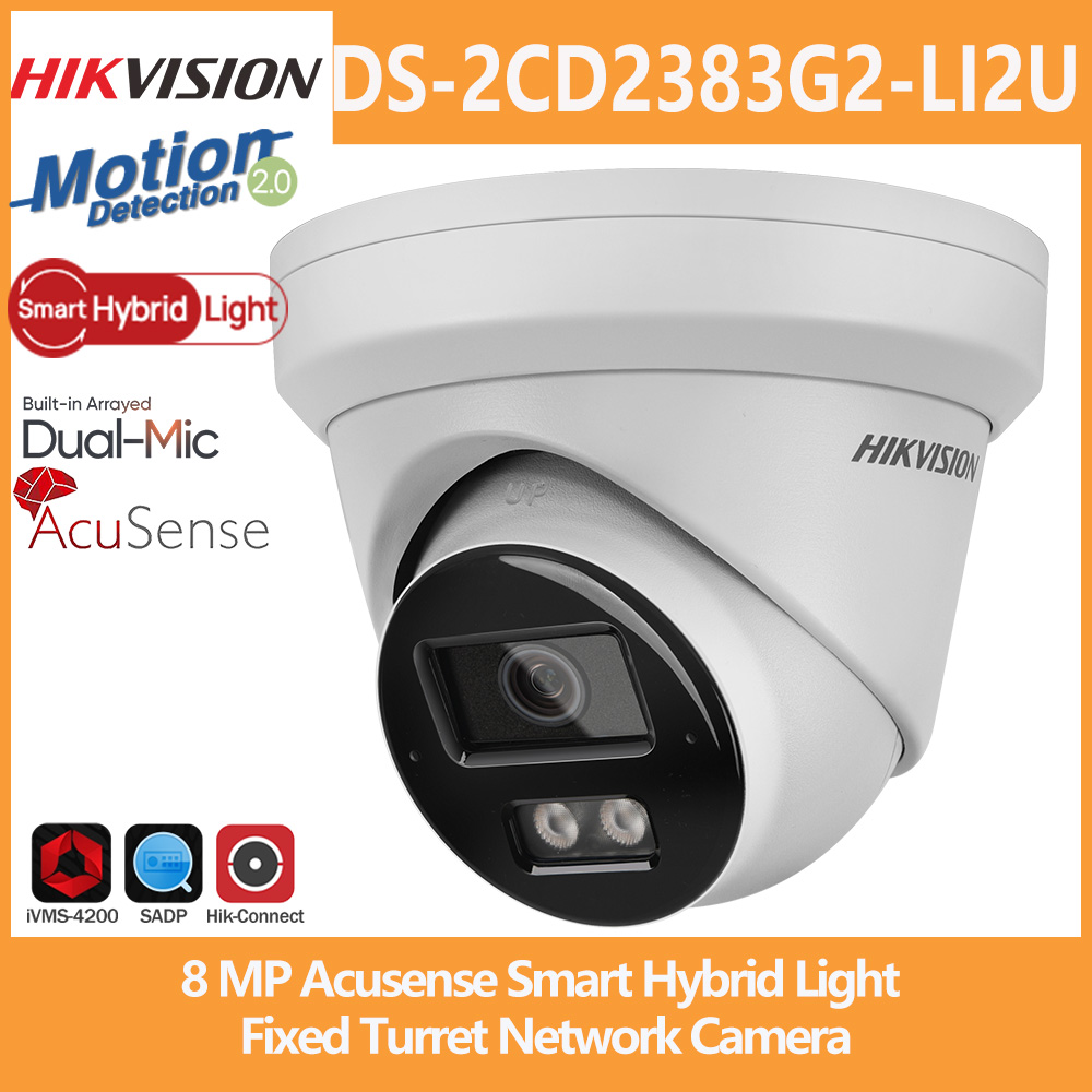 Outdoor Lighting No Electricity - Hikvision 8MP IP Kamera DS-2CD2383G2-LI2U Akıllı