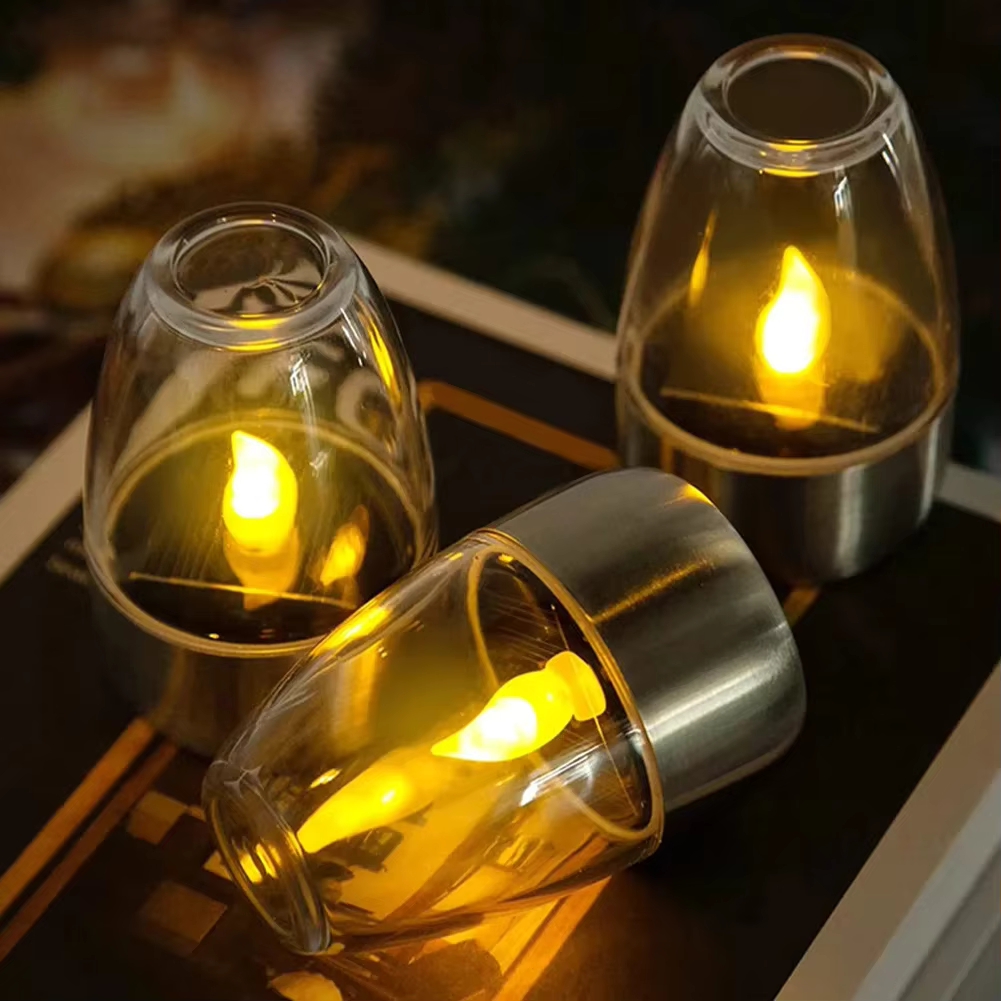 Outdoor Lighting Under Pergola - LED Paslanmaz Çelik Güneş Mum Işıkları