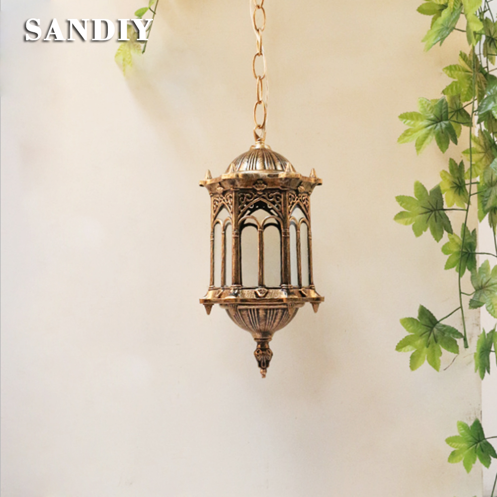 Outdoor Lighting Restaurant - SANDIY Açık Sarkıt Retro Asın Işık