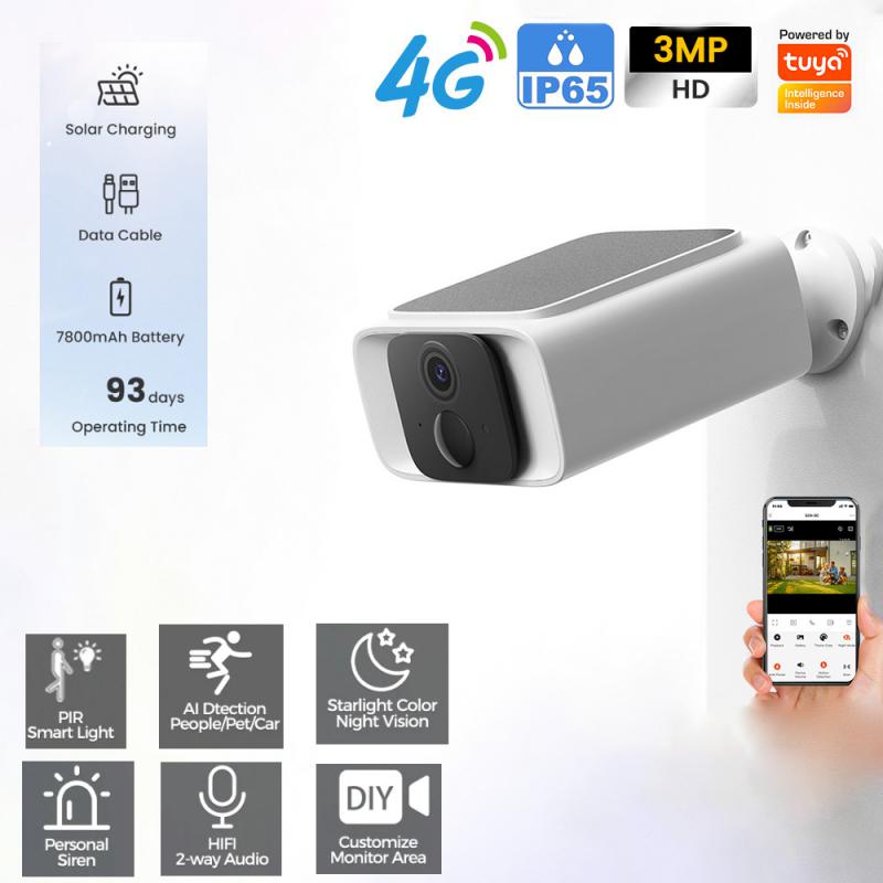 Outdoor Lighting Wireless - EOENK 3MP Dış Mekan Güneş Kamerası