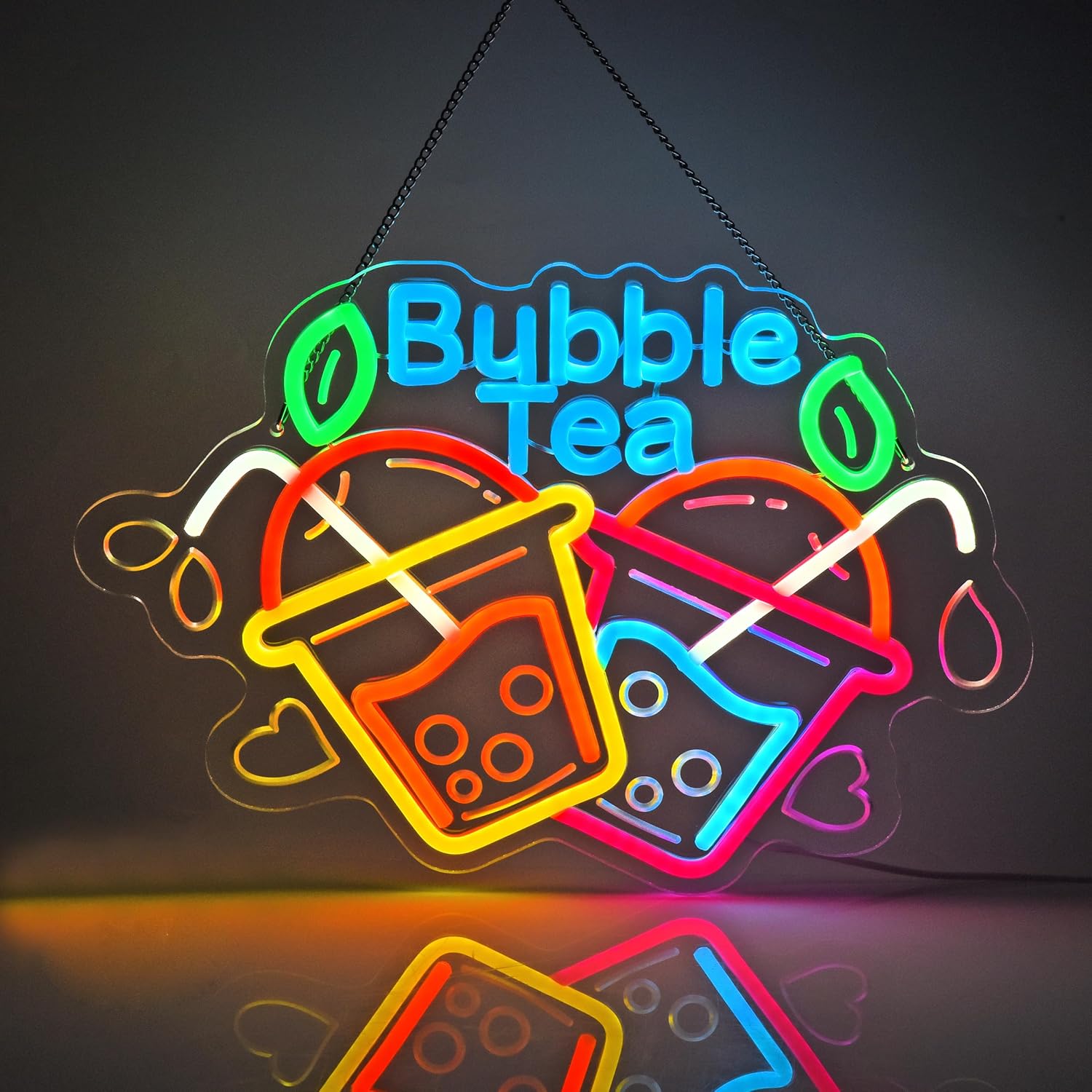 Outdoor Lighting Restaurant - Bubble Tea Neon Tabela USB Led