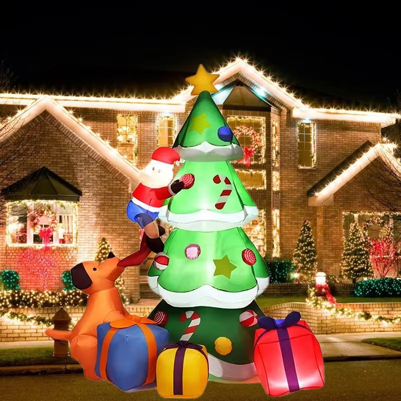Xmas Outdoor Lighting Decorations - Noel ağacı şişme Model 7FT köpek