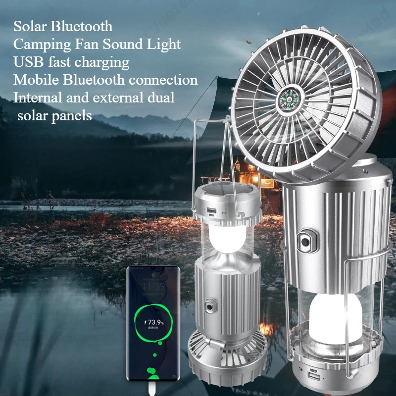 Outdoor Lighting Switch - Yaratıcı LED Güneş Enerjili Elektrikli Fan