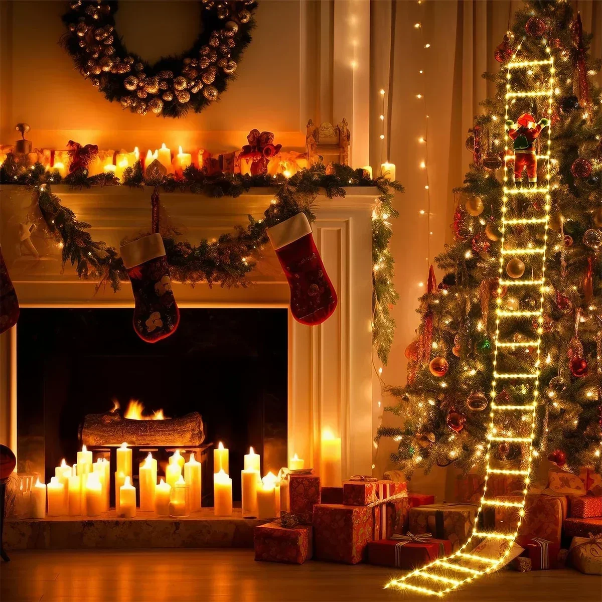 Noel baba ev için LED merdiven - Xmas Outdoor Lighting Decorations incelemesi ve fiyatı