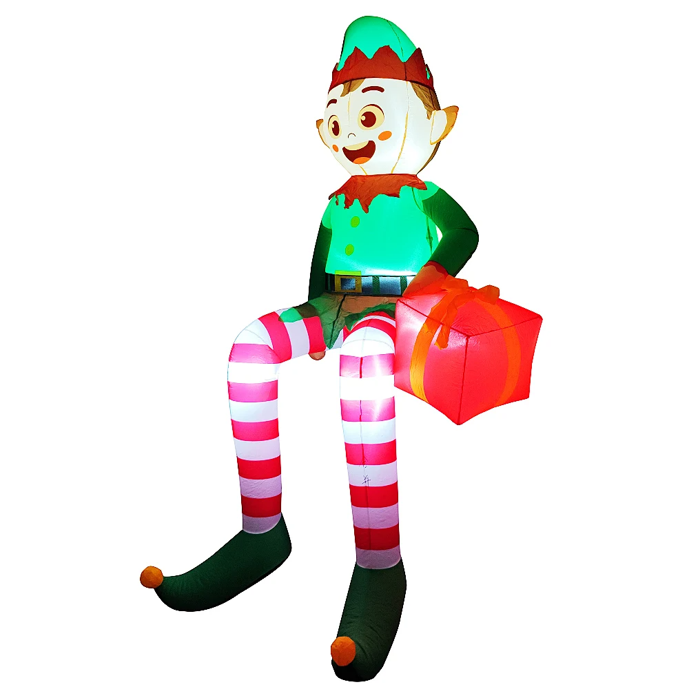 8FT Noel Şişme Süsü Oturan Elf - Xmas Outdoor Lighting Decorations incelemesi ve fiyatı