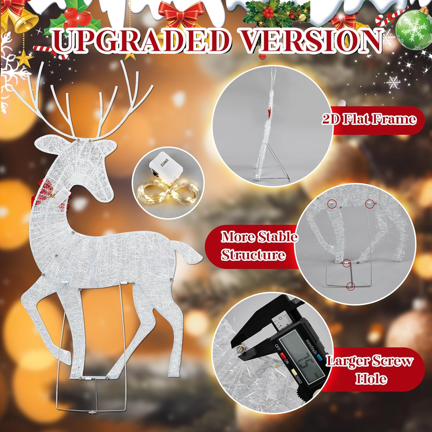 2D Işıklı Ren Geyiği Noel Süsü - Xmas Outdoor Lighting Decorations incelemesi ve fiyatı