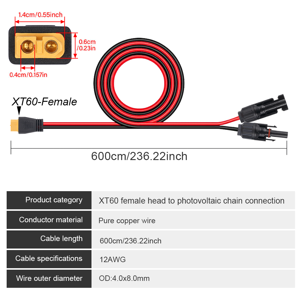 Solar Şarj Kablosu XT60-F Adap - Outdoor Lighting Extension Cable incelemesi ve fiyatı