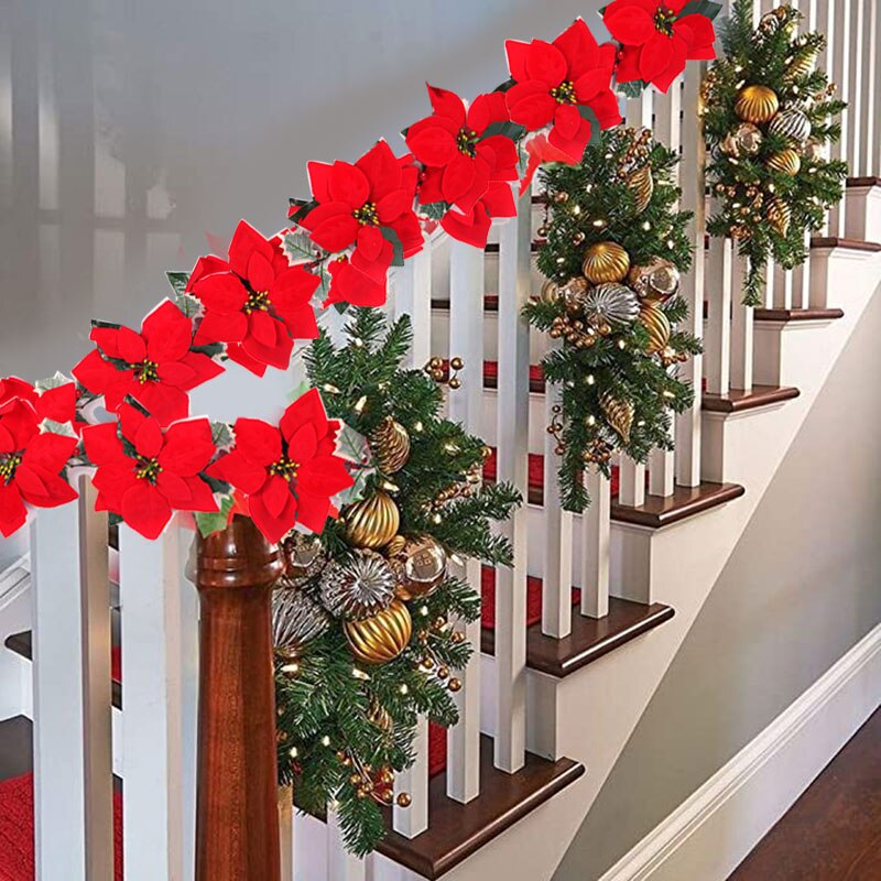 2/3m Noel Poinsettia çiçek çel - Xmas Outdoor Lighting Decorations incelemesi ve fiyatı