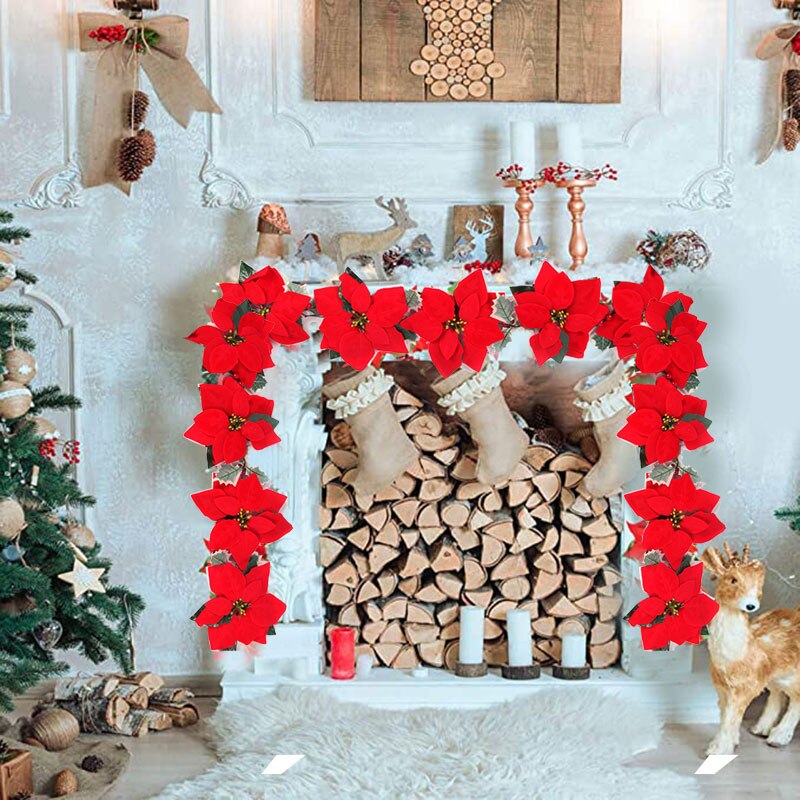 2/3m Noel Poinsettia çiçek çel - Xmas Outdoor Lighting Decorations incelemesi ve fiyatı
