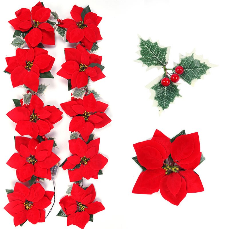 2/3m Noel Poinsettia çiçek çel - Xmas Outdoor Lighting Decorations incelemesi ve fiyatı