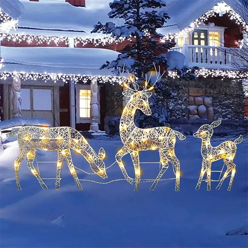 2026 3 Parça Demir Sanatı Geyi - Xmas Outdoor Lighting Decorations incelemesi ve fiyatı