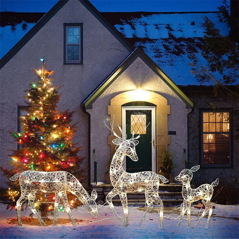 2026 3 Parça Demir Sanatı Geyi - Xmas Outdoor Lighting Decorations incelemesi ve fiyatı