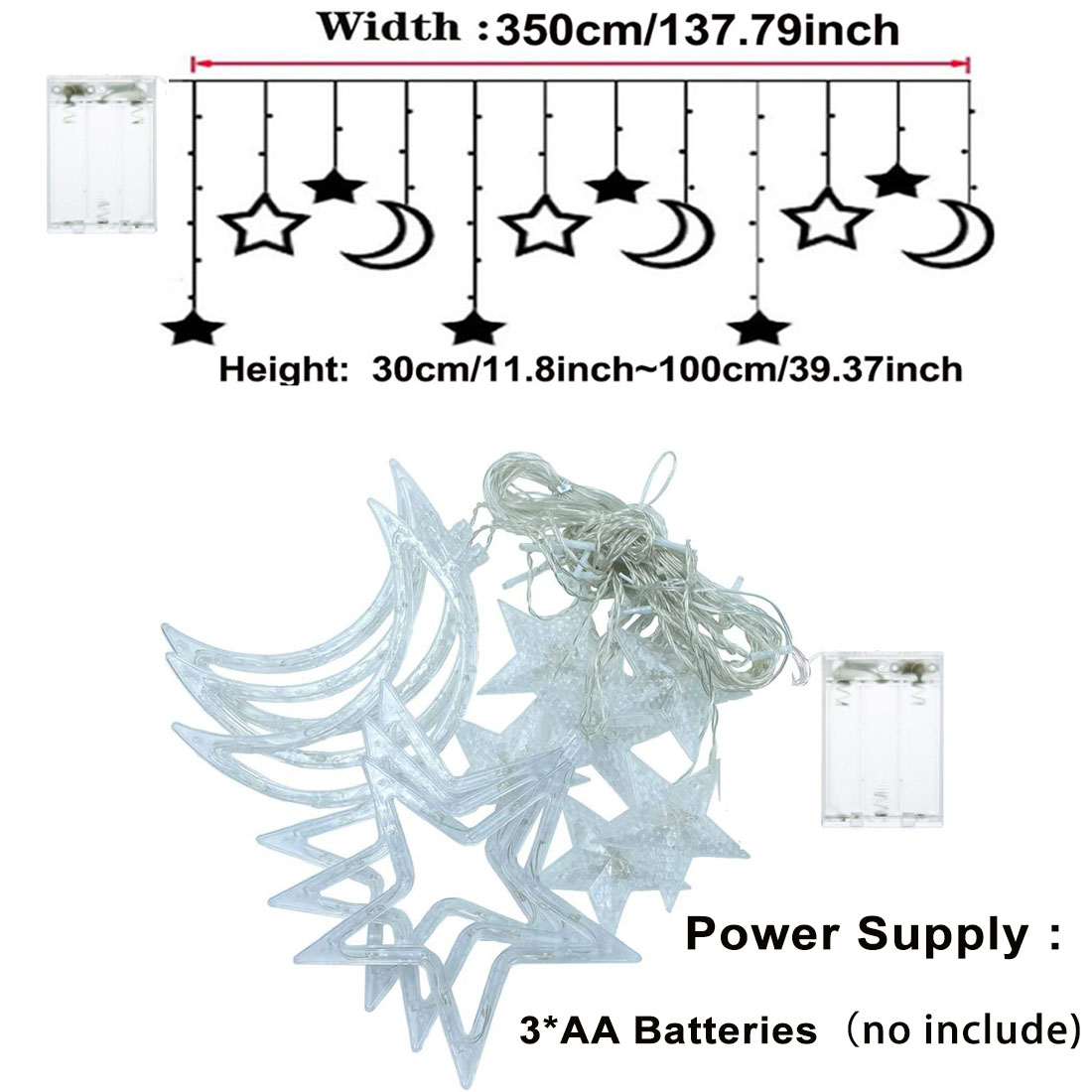 3.5 m Yıldız Ay LED Perde Dize - Xmas Outdoor Lighting Decorations incelemesi ve fiyatı