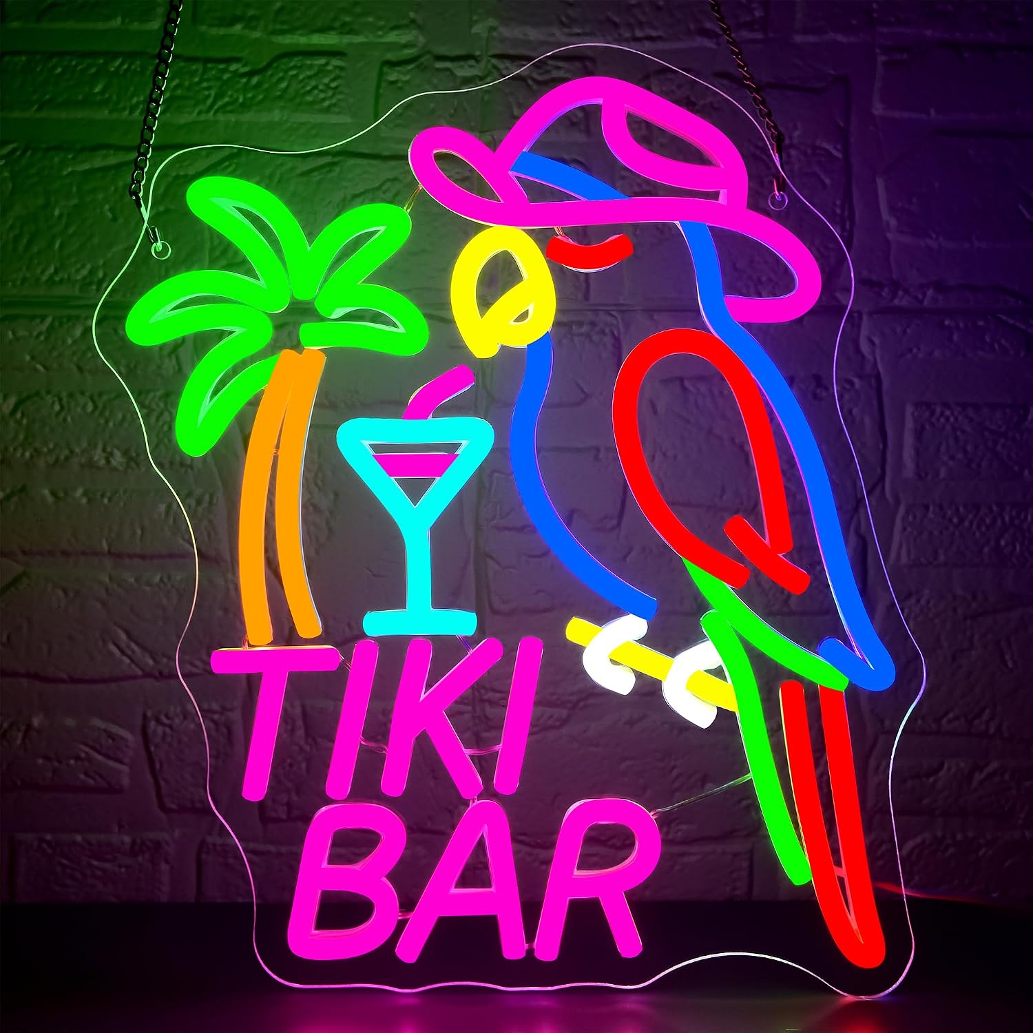 Tiki Bar Papağan Neon Tabela U - Outdoor Lighting Restaurant incelemesi ve fiyatı