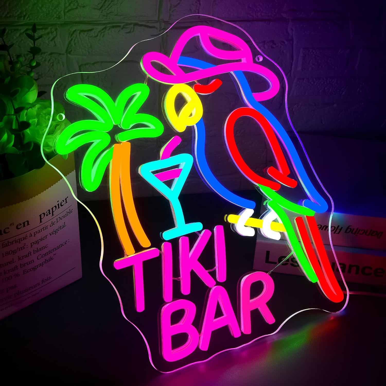 Tiki Bar Papağan Neon Tabela U - Outdoor Lighting Restaurant incelemesi ve fiyatı