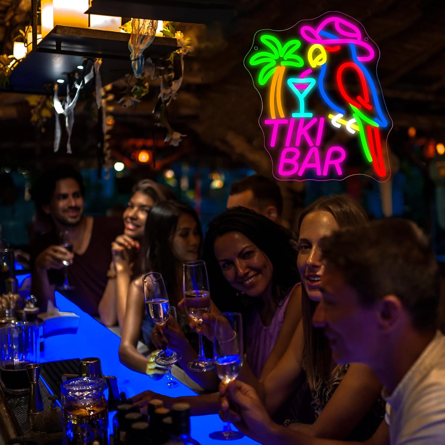 Tiki Bar Papağan Neon Tabela U - Outdoor Lighting Restaurant incelemesi ve fiyatı
