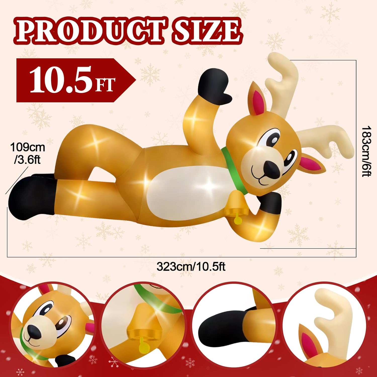 10.5FT Uzunluğunda Şişme Noel  - Xmas Outdoor Lighting Decorations incelemesi ve fiyatı